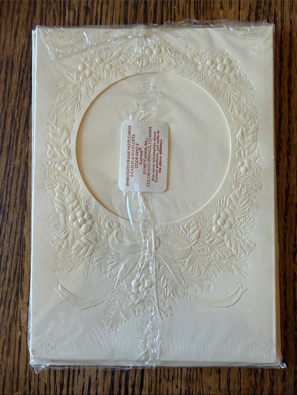 Vintage 1980s Current Embossed Frame Note Cards in Package Set of 4